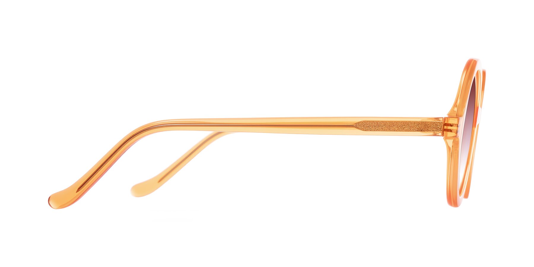 Side of Chaplin in Orange with Garnet Gradient Lenses