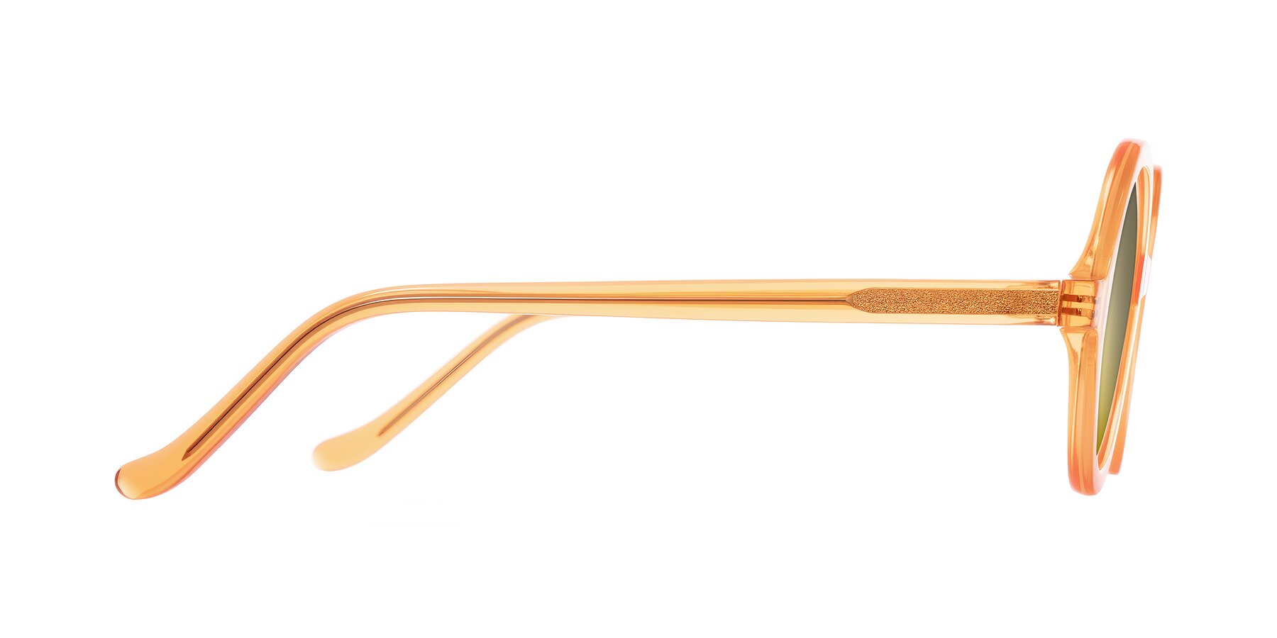 Side of Chaplin in Orange with Gold Mirrored Lenses