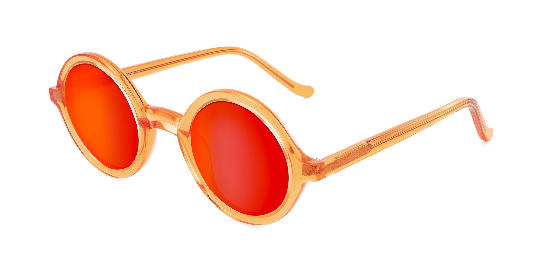 Angle of Chaplin in Orange with Red Gold Mirrored Lenses