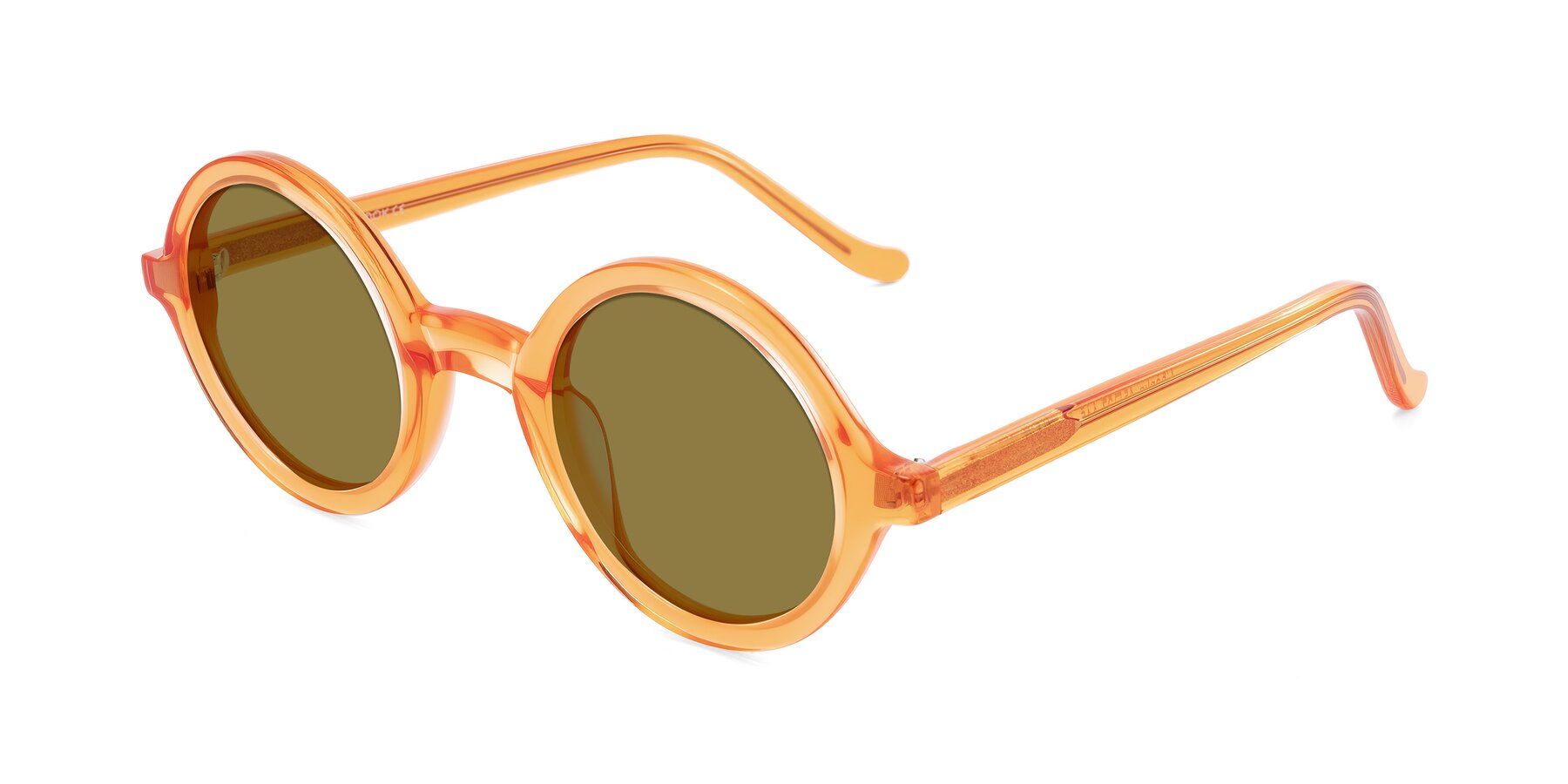 Angle of Chaplin in Orange with Brown Polarized Lenses