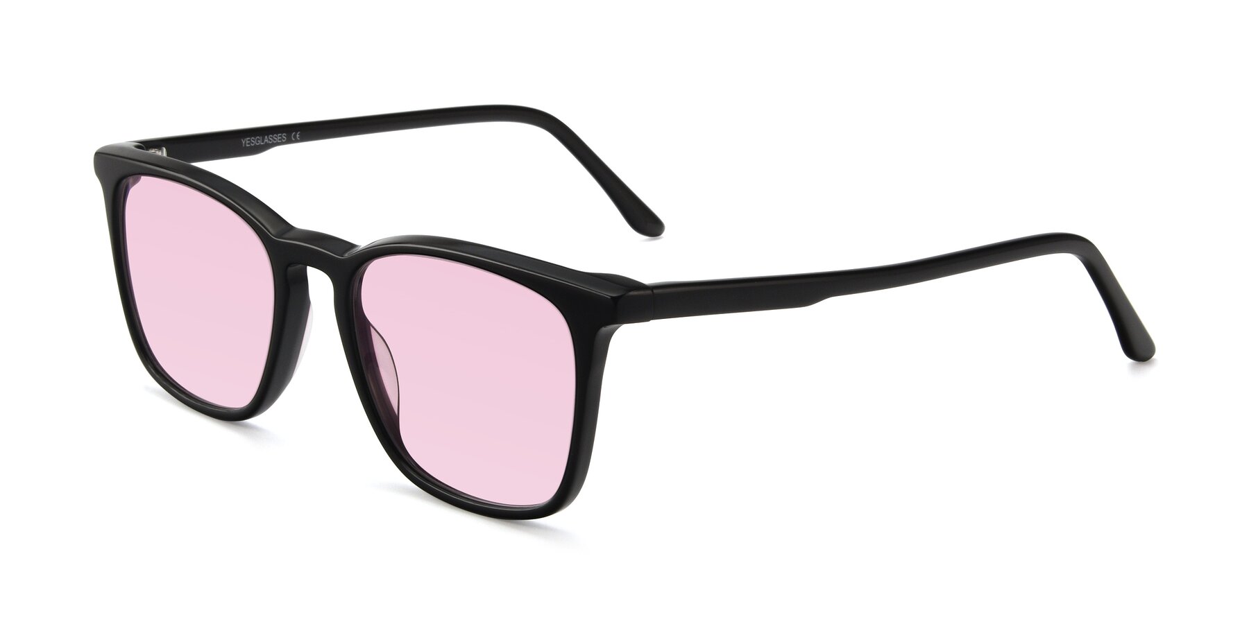Angle of Vigor in Black with Light Pink Tinted Lenses