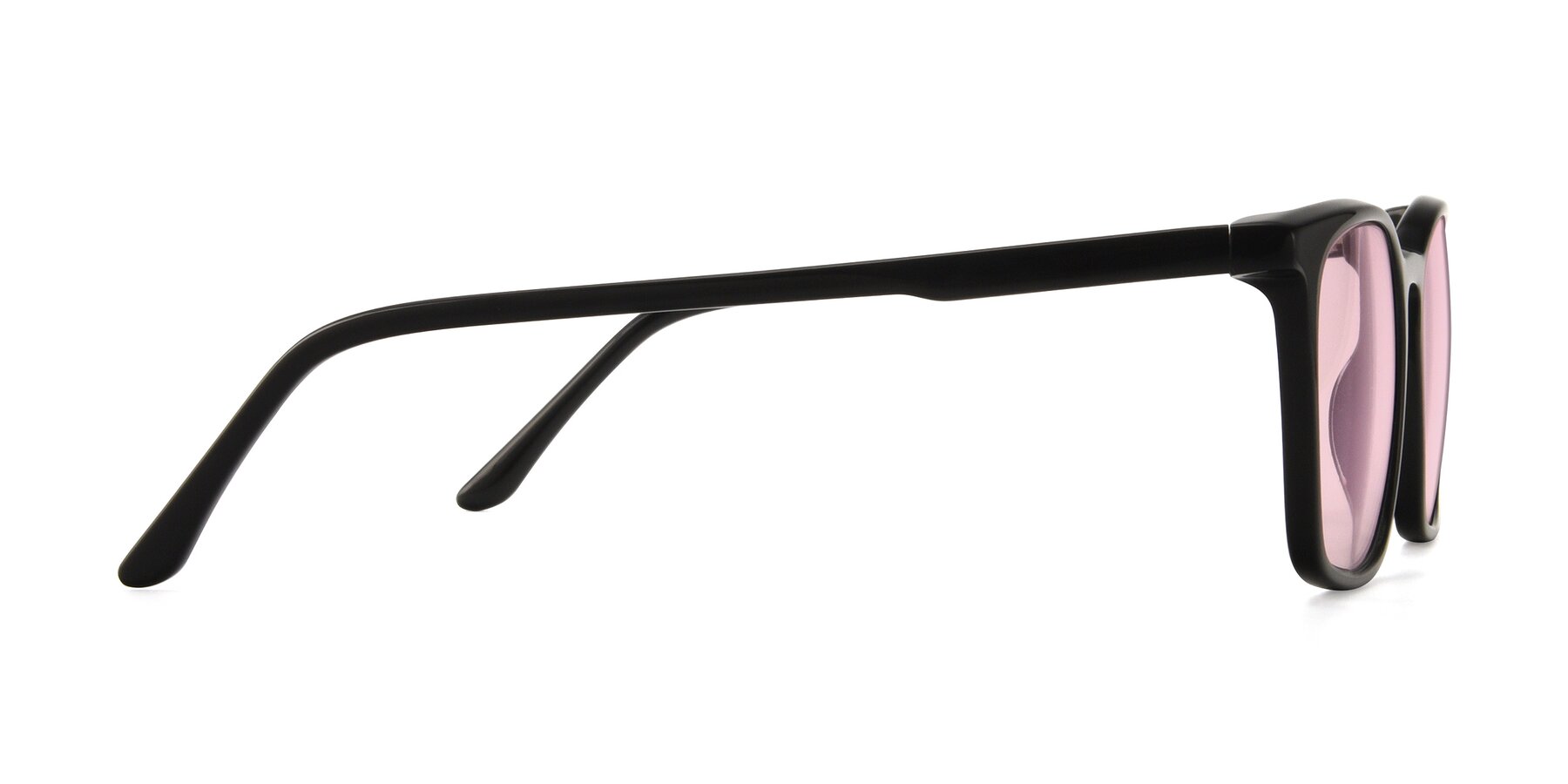 Side of Vigor in Black with Light Pink Tinted Lenses