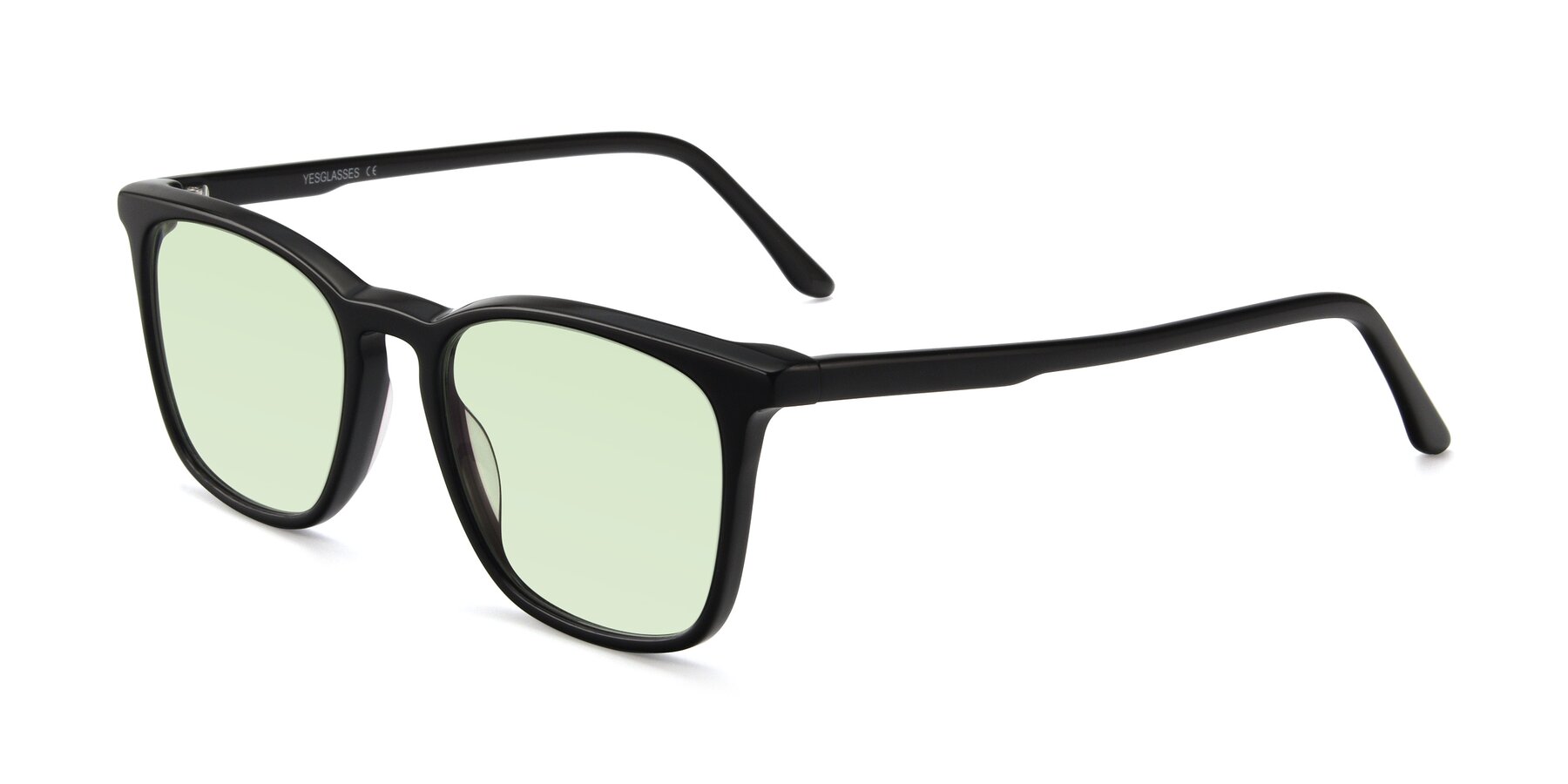 Angle of Vigor in Black with Light Green Tinted Lenses
