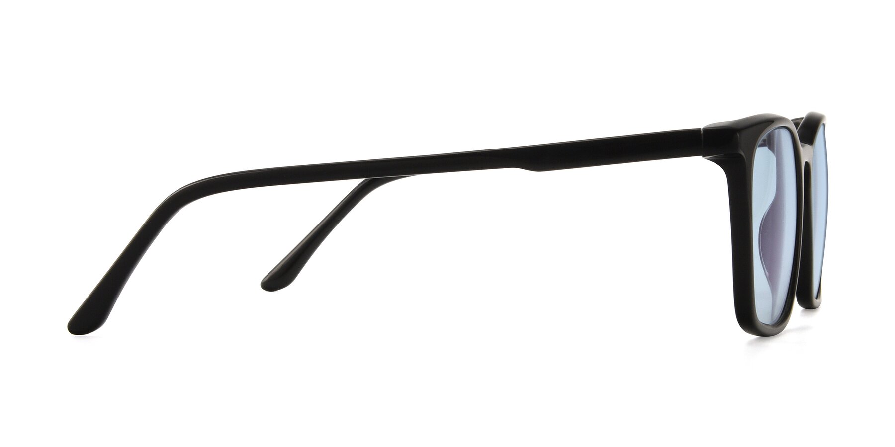 Side of Vigor in Black with Light Blue Tinted Lenses
