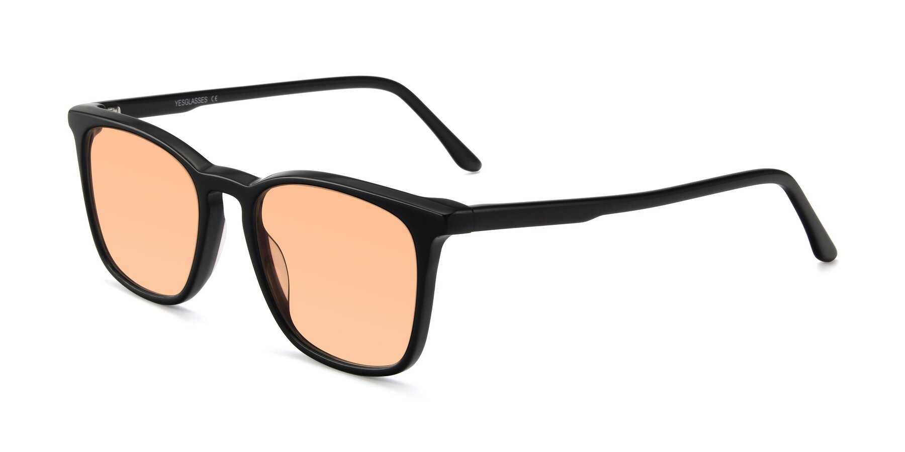 Angle of Vigor in Black with Light Orange Tinted Lenses