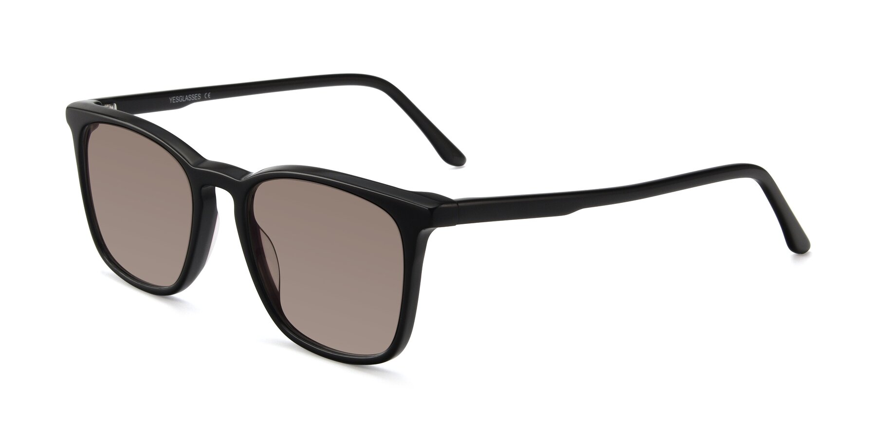 Angle of Vigor in Black with Medium Brown Tinted Lenses