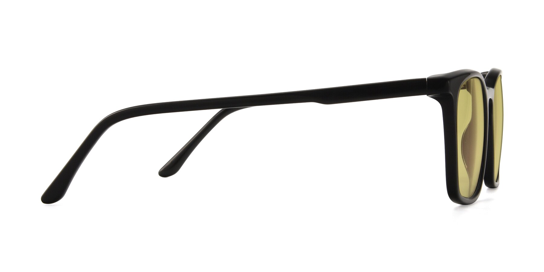 Side of Vigor in Black with Medium Champagne Tinted Lenses