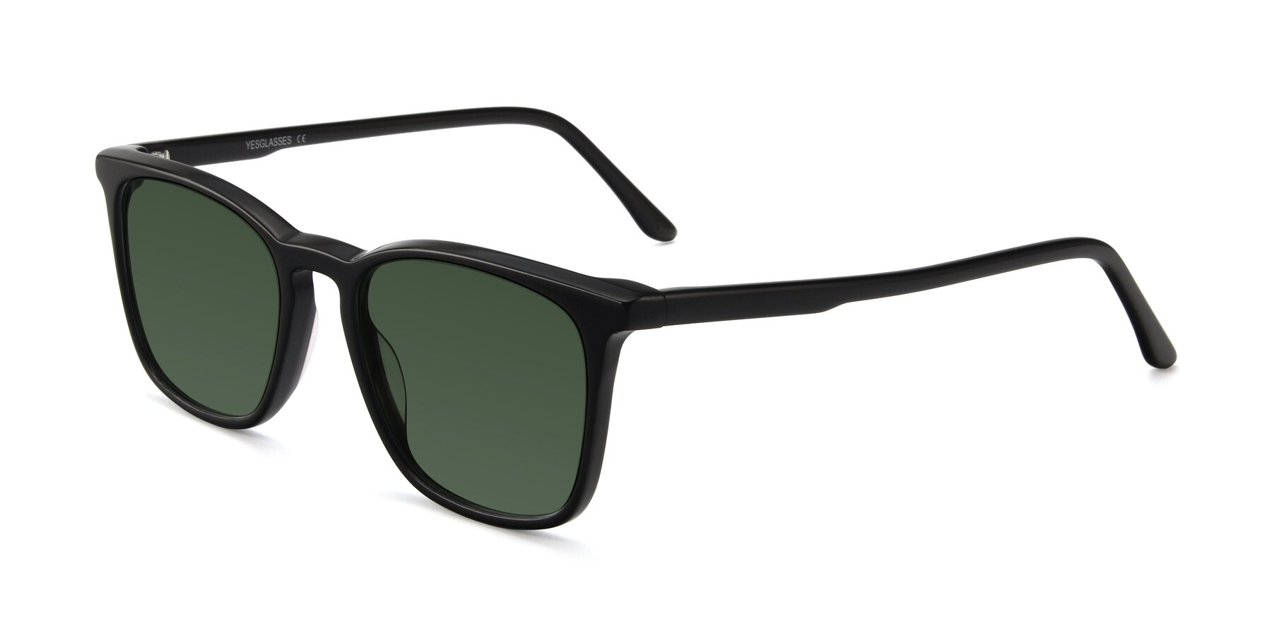 Angle of Vigor in Black with Green Tinted Lenses