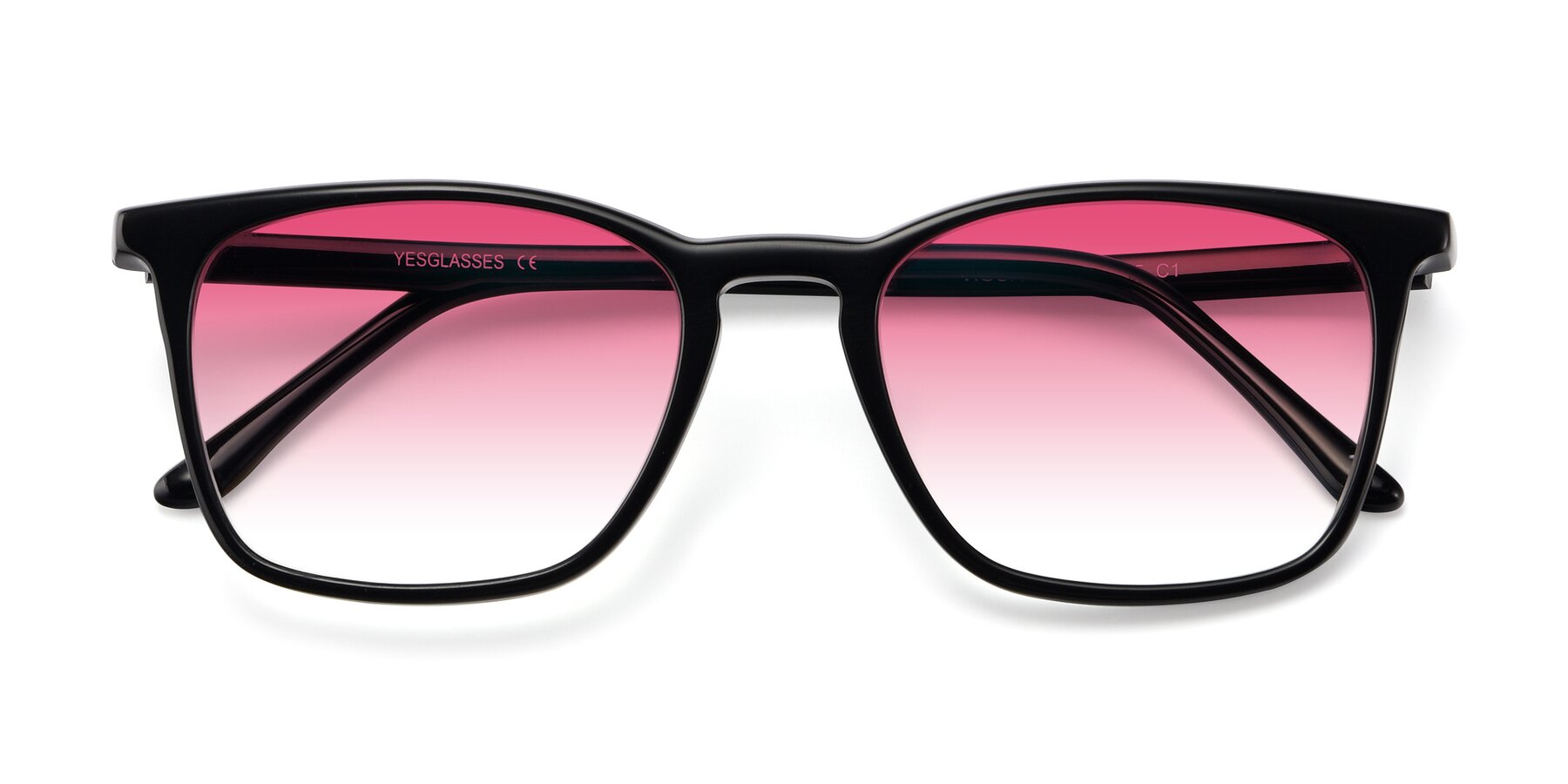 Folded Front of Vigor in Black with Pink Gradient Lenses