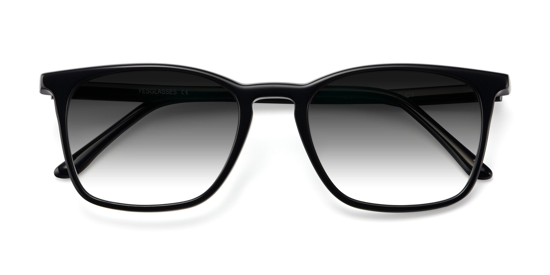 Folded Front of Vigor in Black with Gray Gradient Lenses