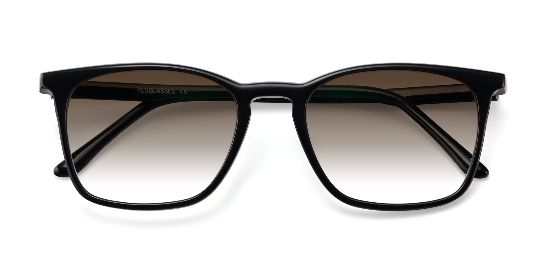 Folded Front of Vigor in Black with Brown Gradient Lenses