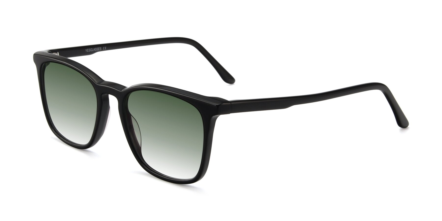 Angle of Vigor in Black with Green Gradient Lenses