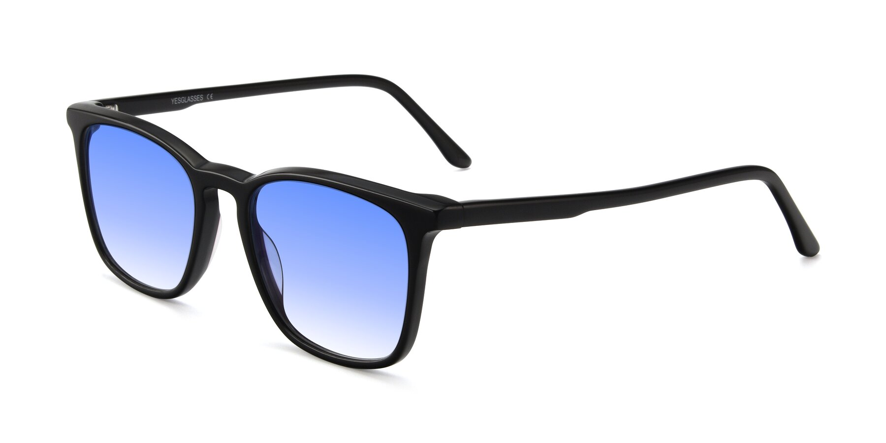 Angle of Vigor in Black with Blue Gradient Lenses