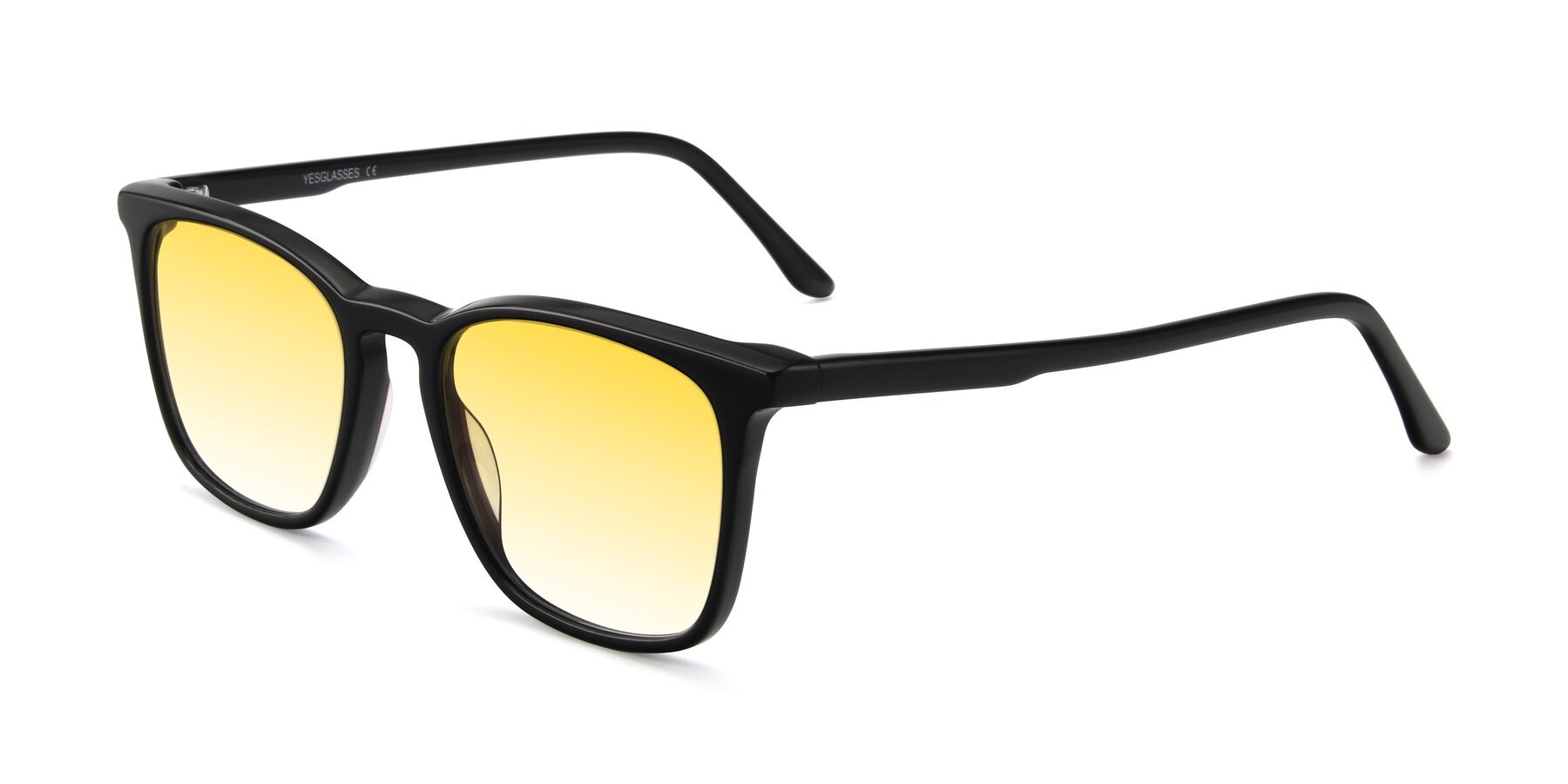 Angle of Vigor in Black with Yellow Gradient Lenses