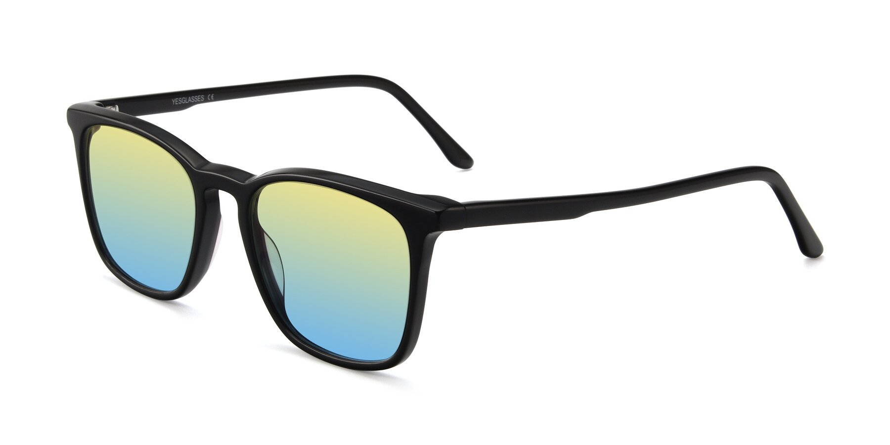 Angle of Vigor in Black with Yellow / Blue Gradient Lenses