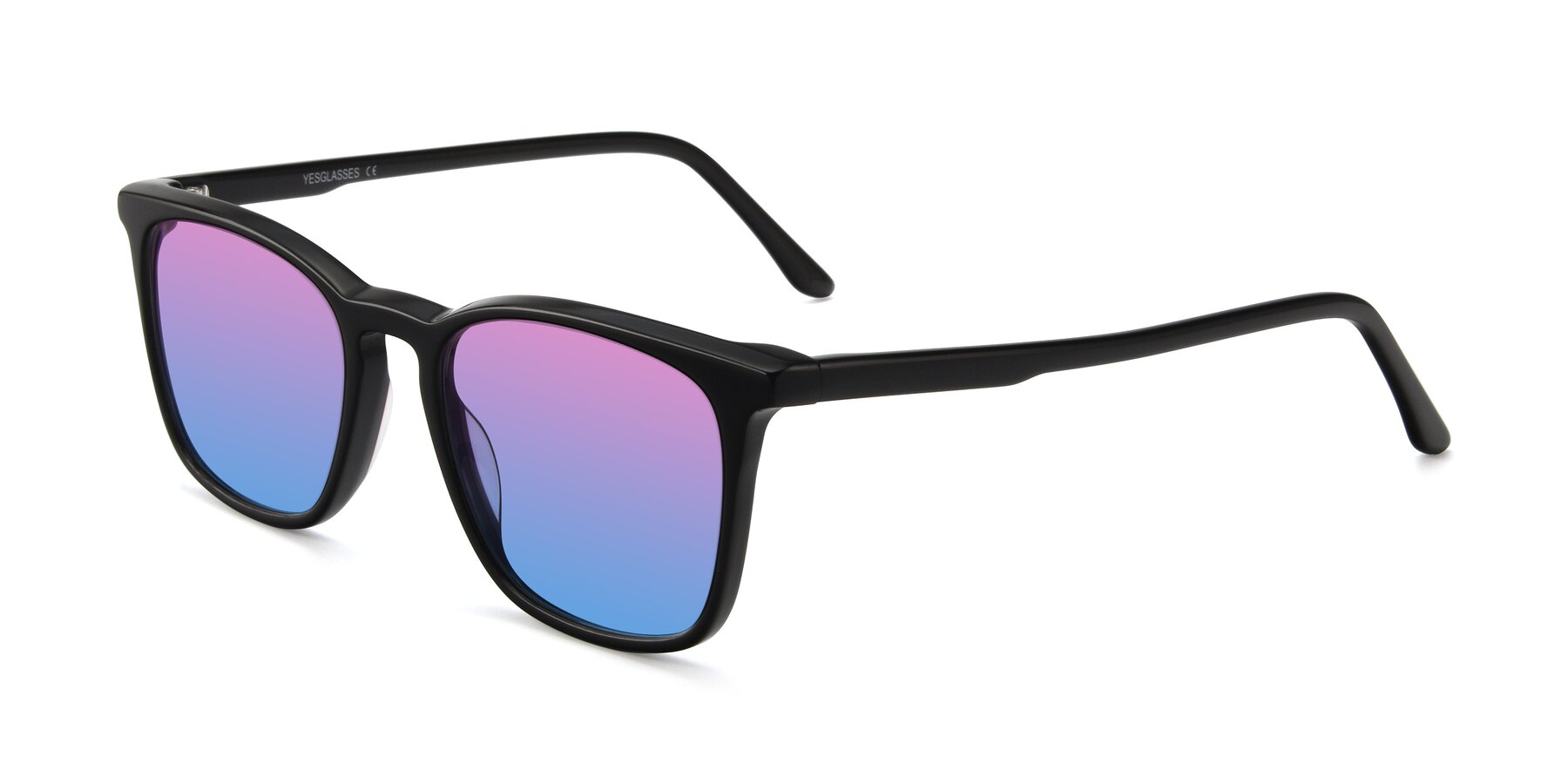 Angle of Vigor in Black with Pink / Blue Gradient Lenses