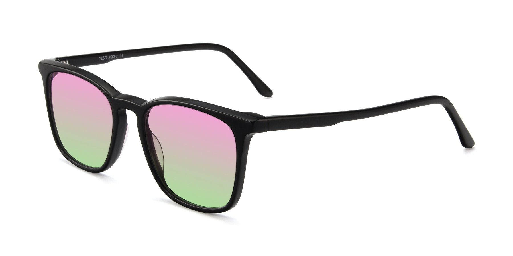 Angle of Vigor in Black with Pink / Green Gradient Lenses