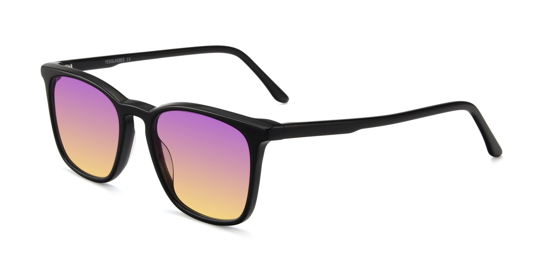 Angle of Vigor in Black with Purple / Yellow Gradient Lenses