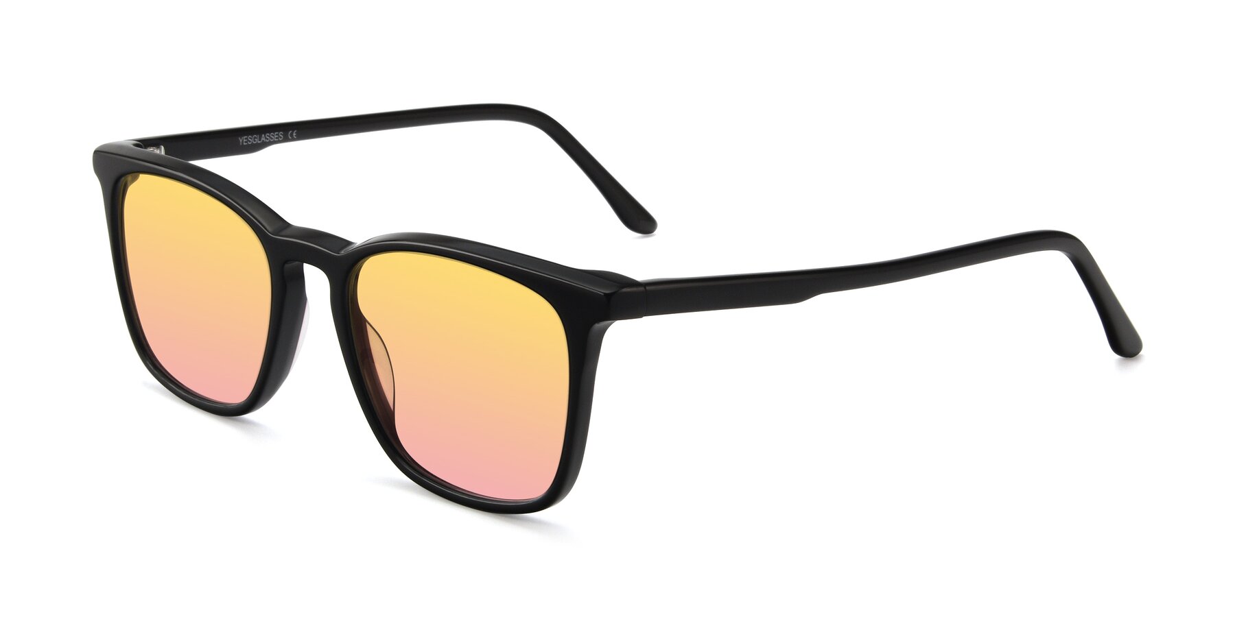 Angle of Vigor in Black with Yellow / Pink Gradient Lenses