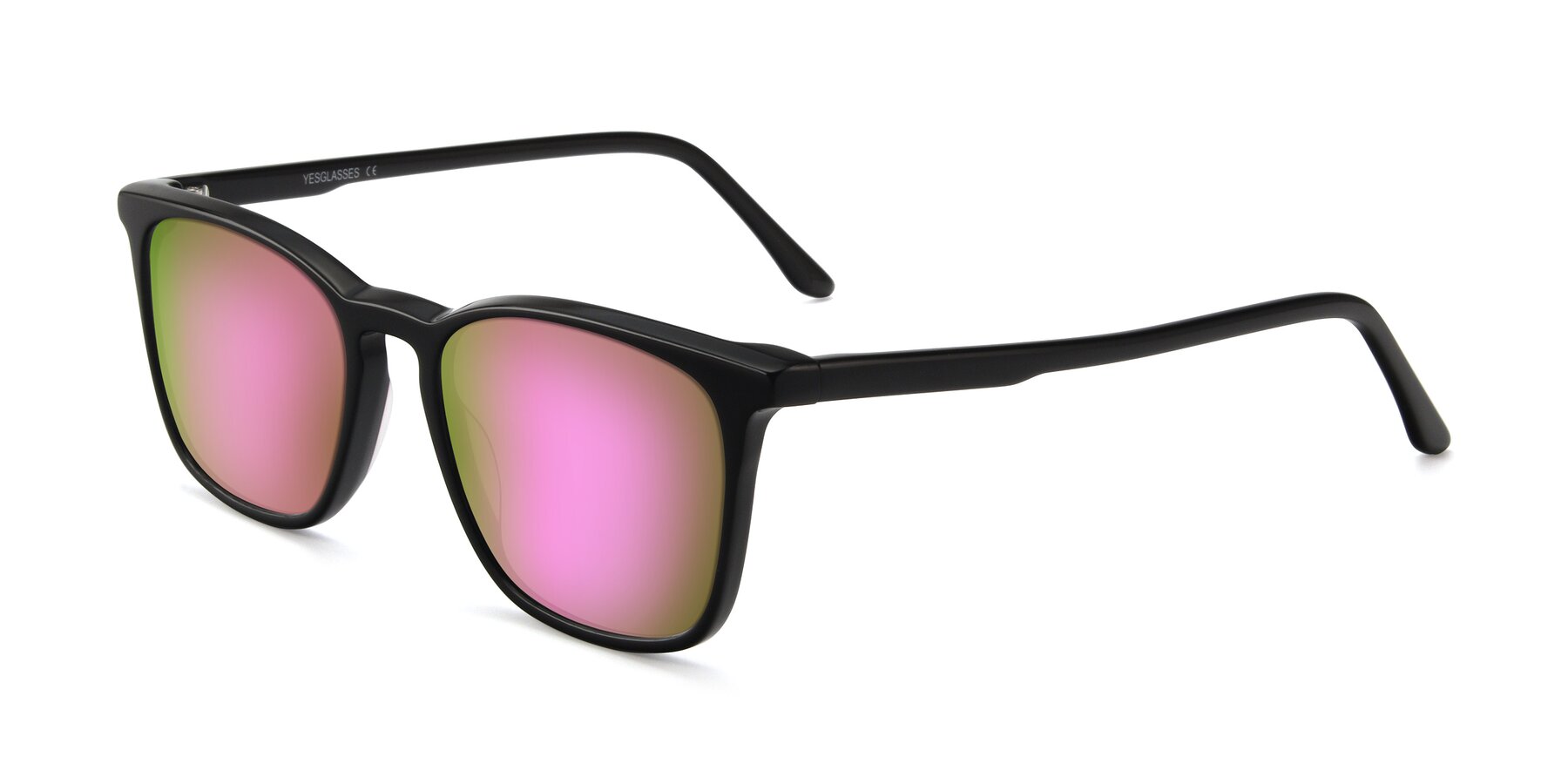 Angle of Vigor in Black with Pink Mirrored Lenses