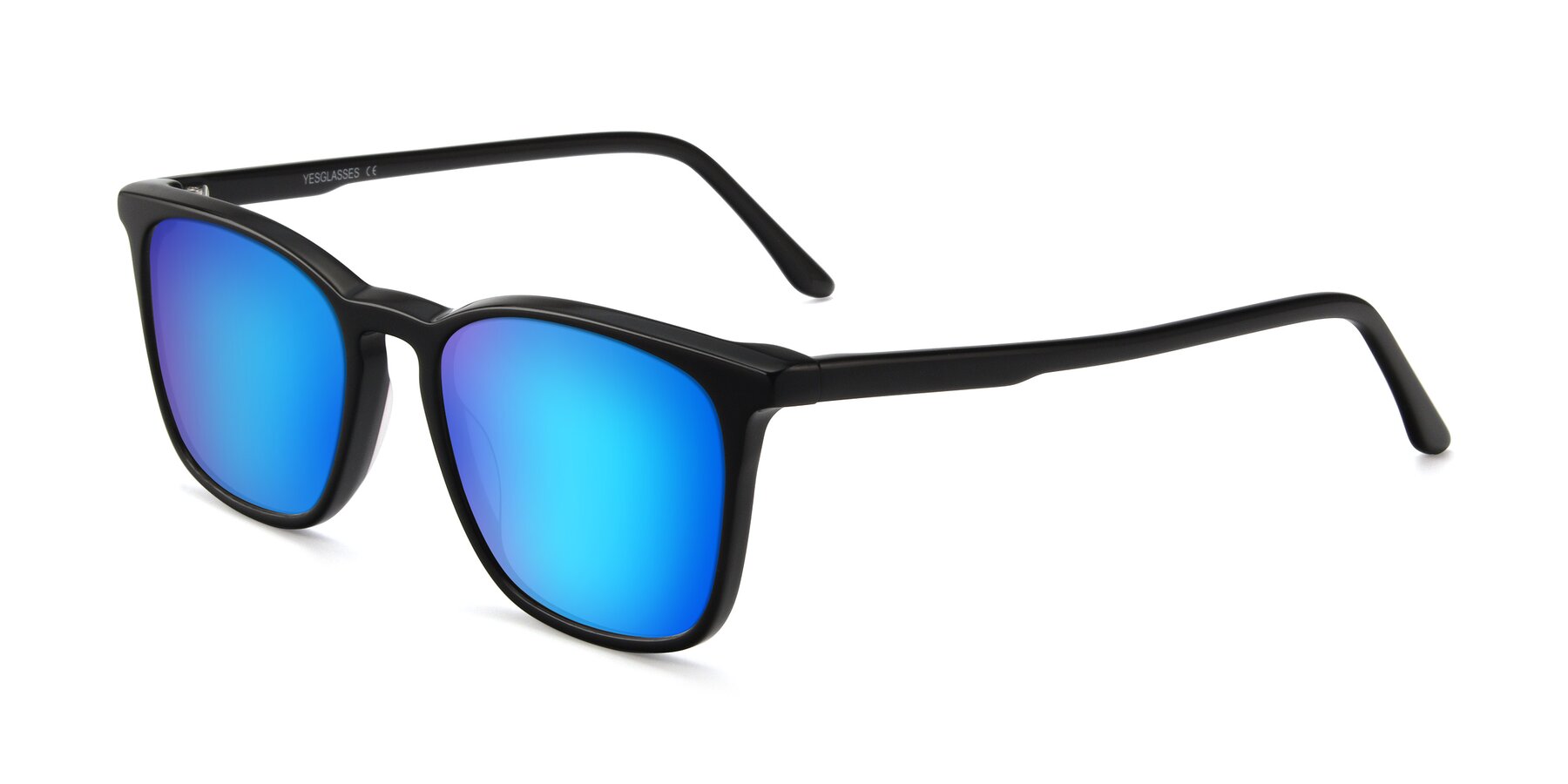 Angle of Vigor in Black with Blue Mirrored Lenses