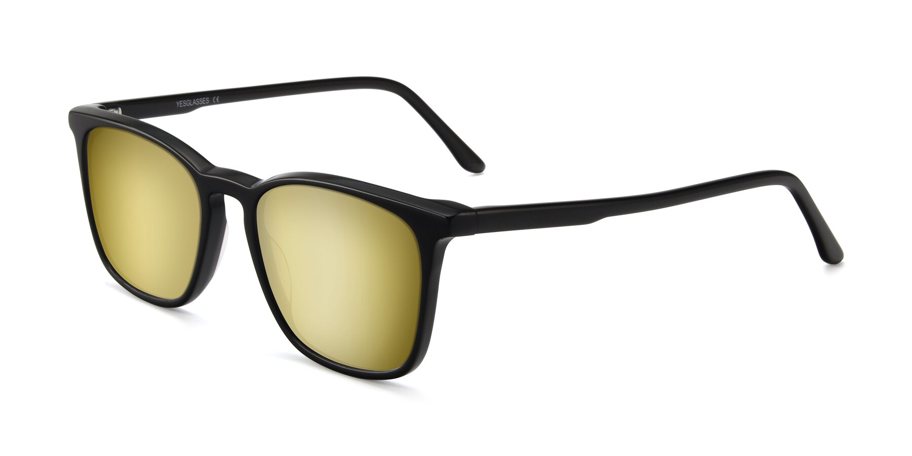 Angle of Vigor in Black with Gold Mirrored Lenses