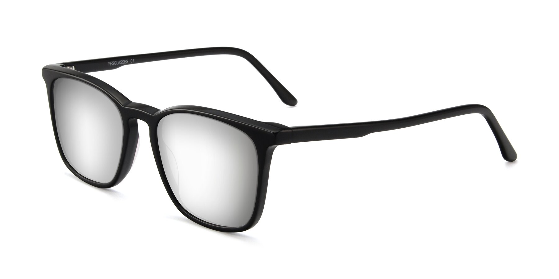 Angle of Vigor in Black with Silver Mirrored Lenses