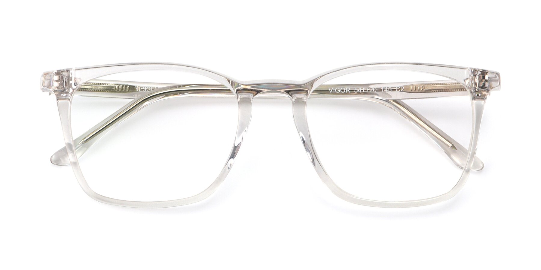 Folded Front of Vigor in Clear with Clear Eyeglass Lenses