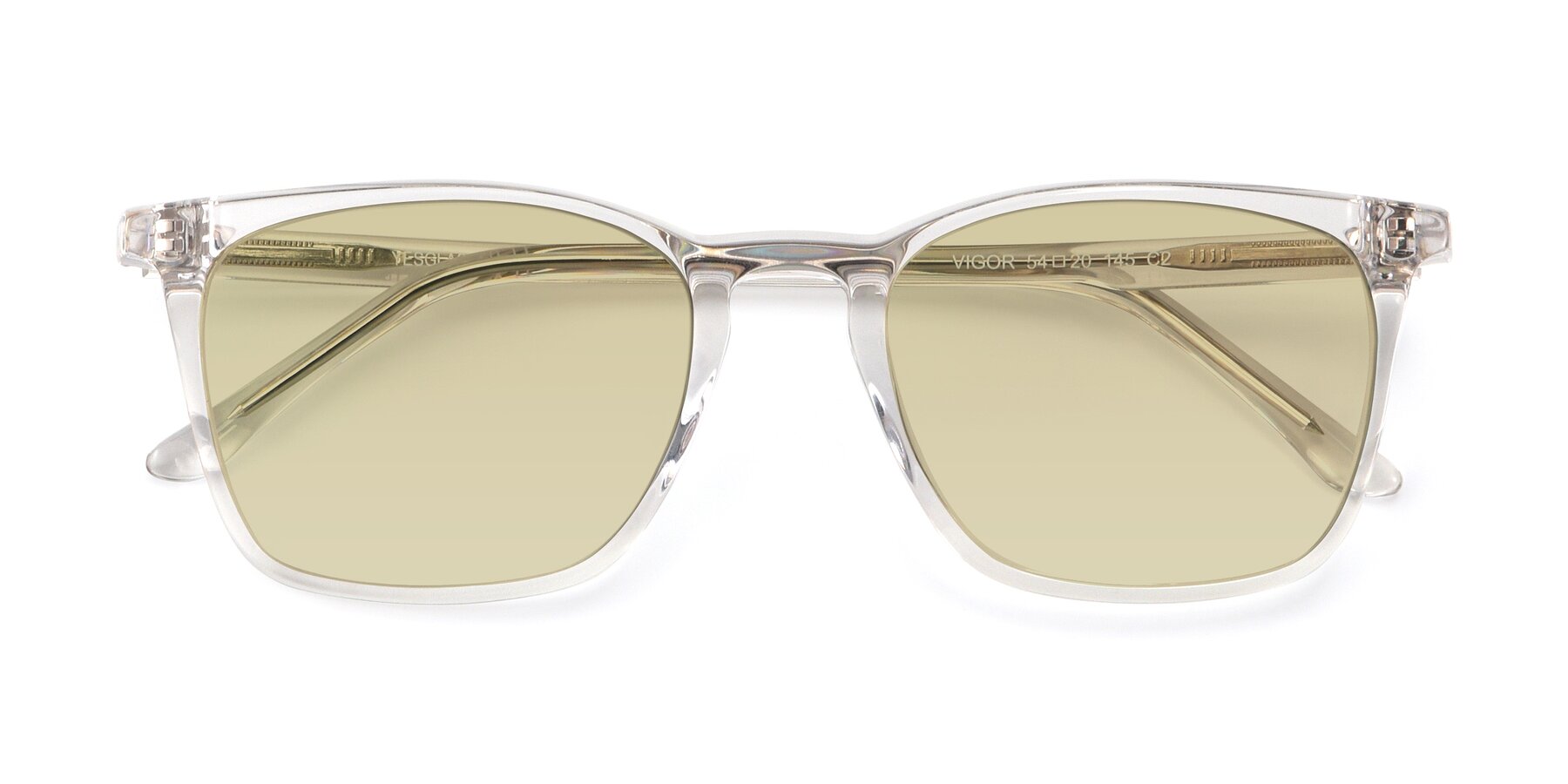 Folded Front of Vigor in Clear with Light Champagne Tinted Lenses