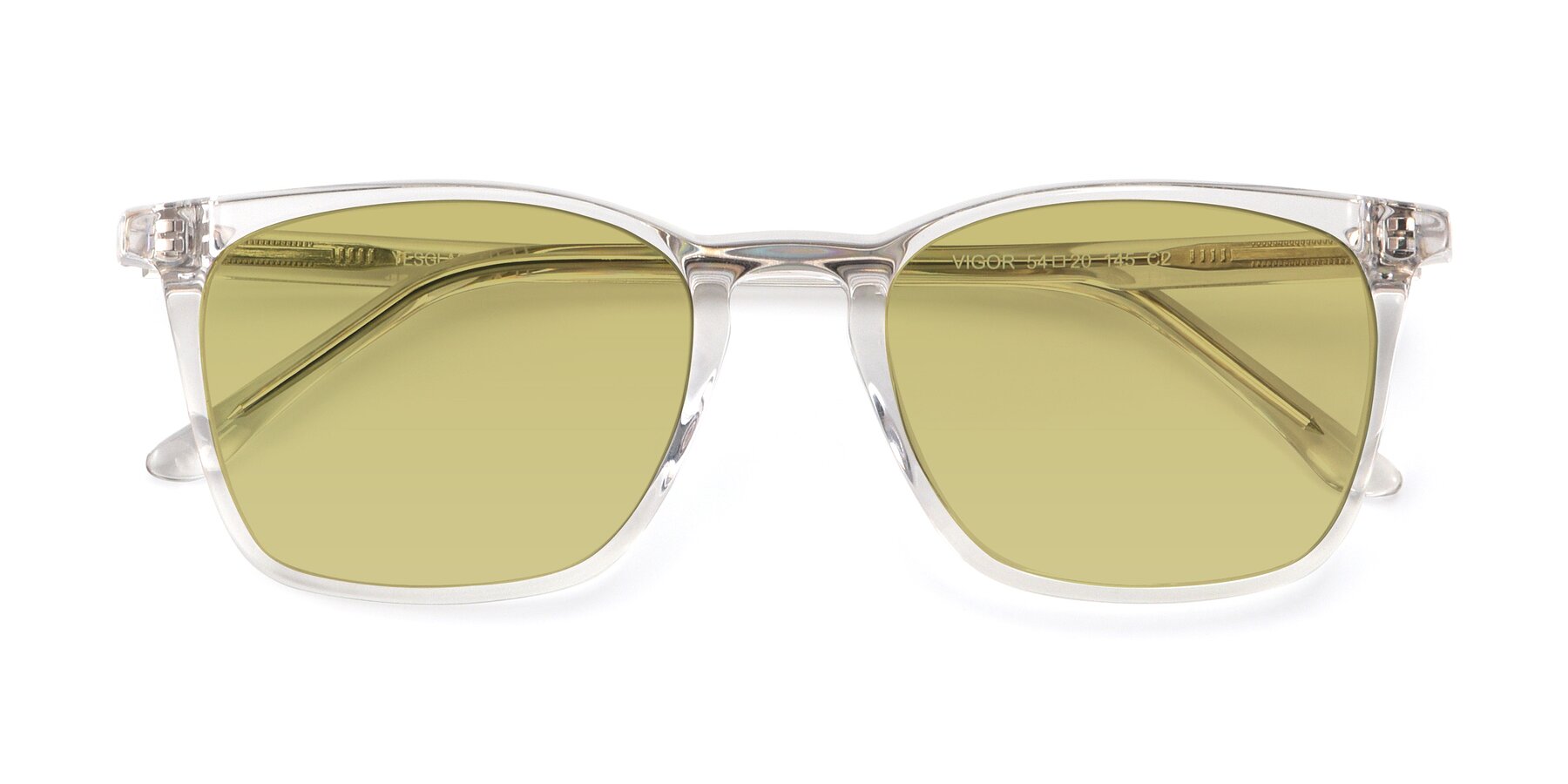 Folded Front of Vigor in Clear with Medium Champagne Tinted Lenses