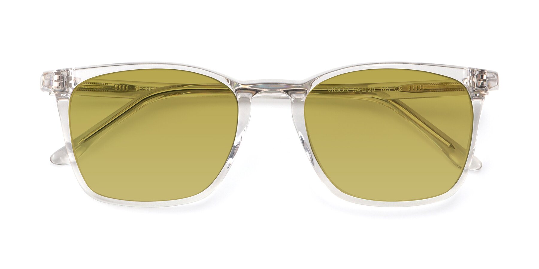 Folded Front of Vigor in Clear with Champagne Tinted Lenses