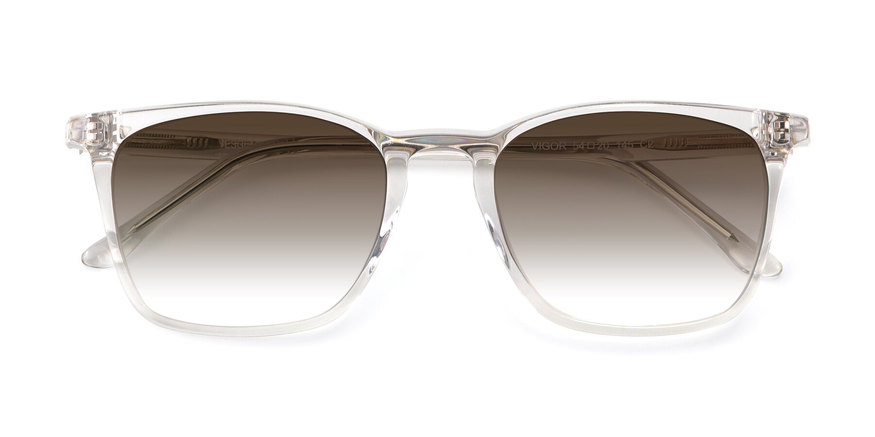 Folded Front of Vigor in Clear with Brown Gradient Lenses