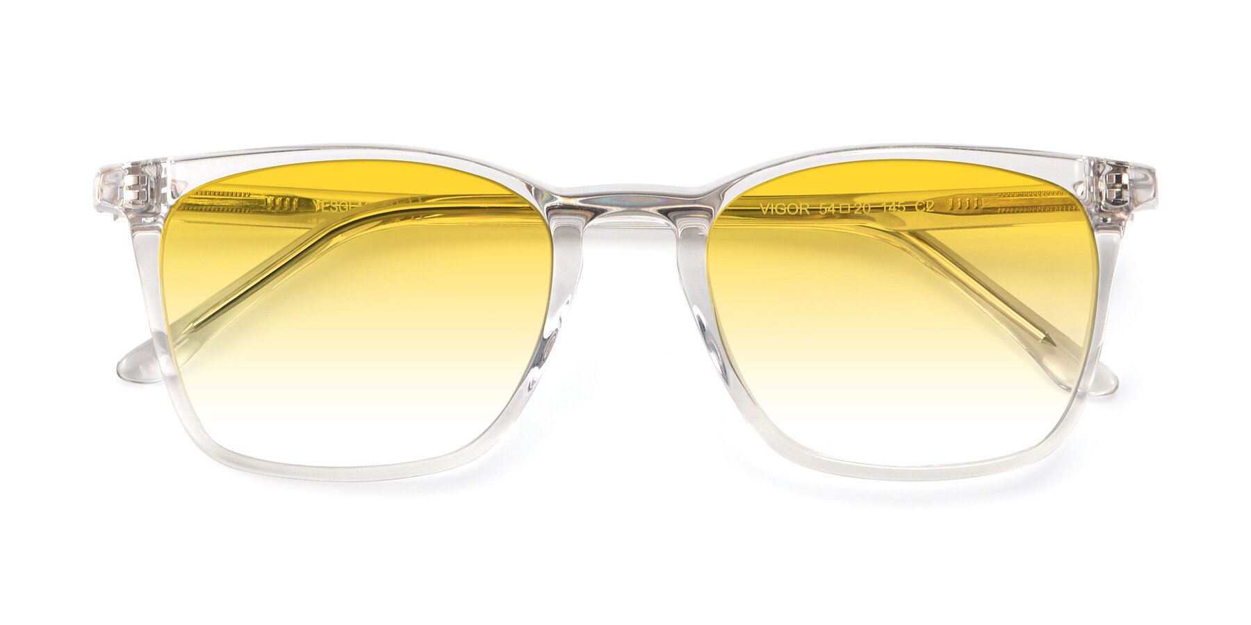 Folded Front of Vigor in Clear with Yellow Gradient Lenses