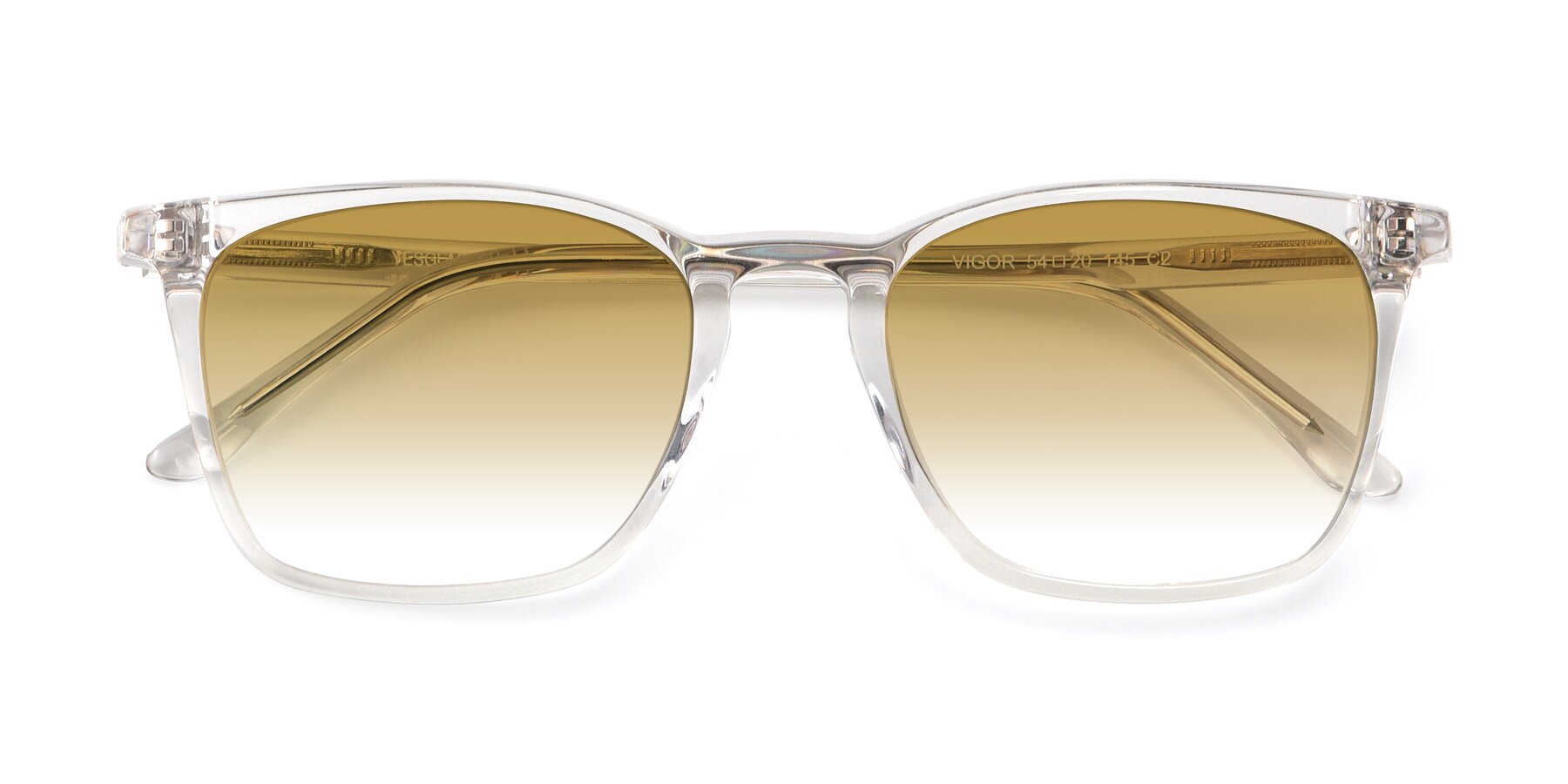 Folded Front of Vigor in Clear with Champagne Gradient Lenses