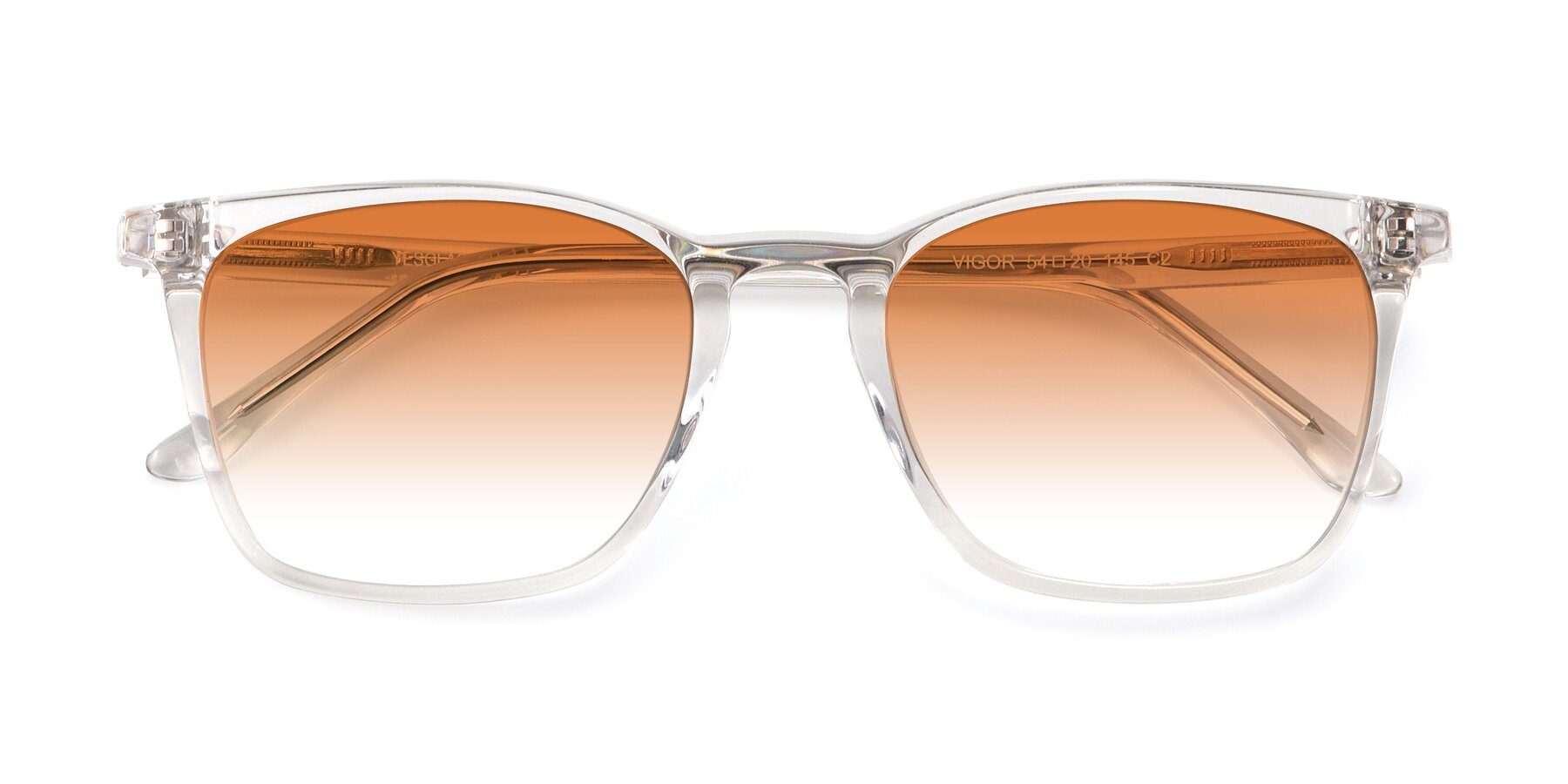 Folded Front of Vigor in Clear with Orange Gradient Lenses