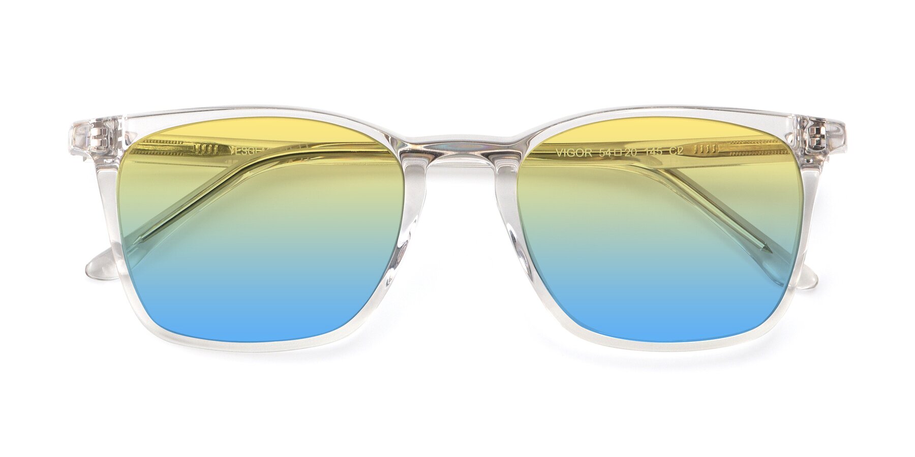Folded Front of Vigor in Clear with Yellow / Blue Gradient Lenses
