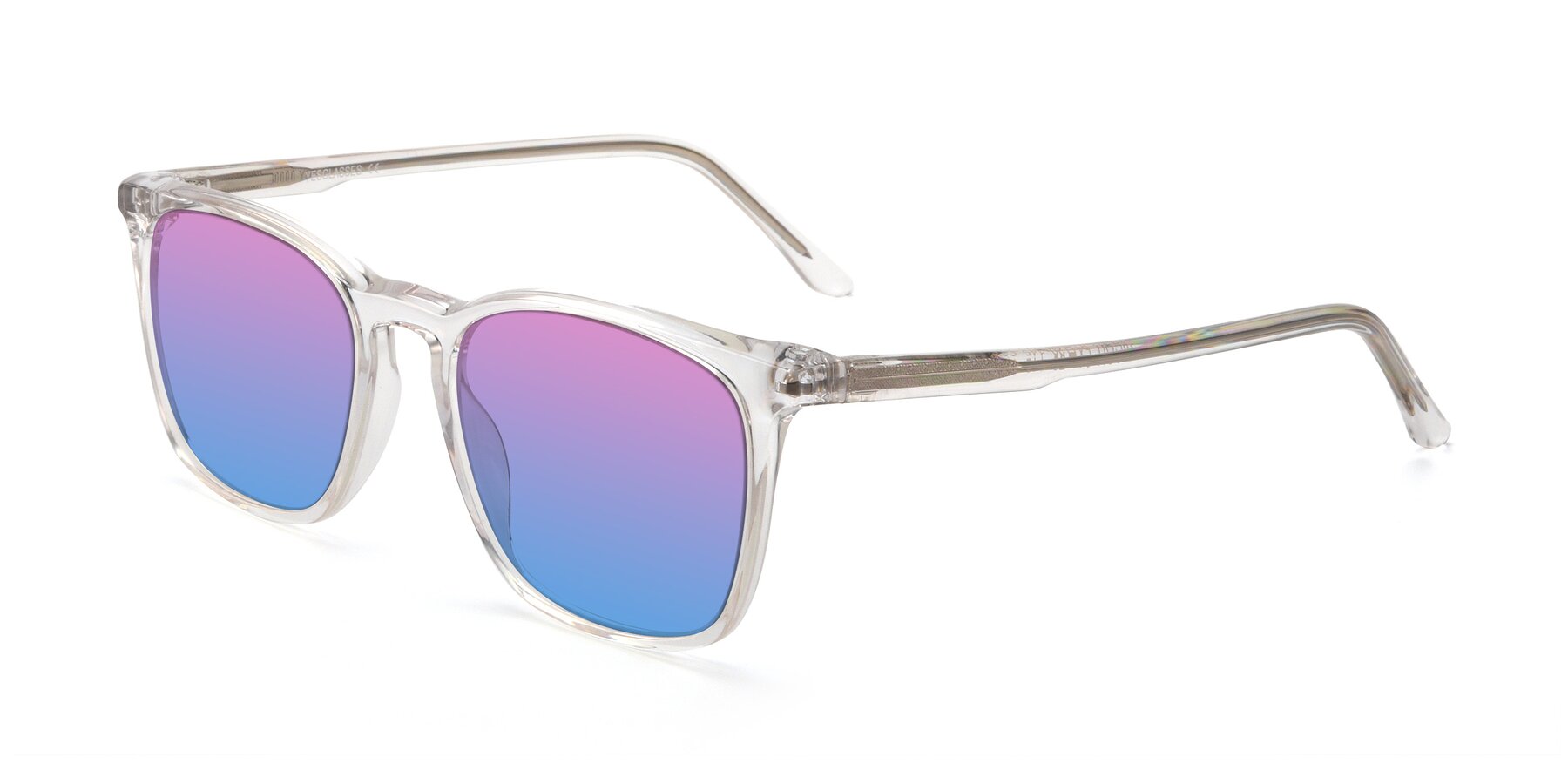 Angle of Vigor in Clear with Pink / Blue Gradient Lenses