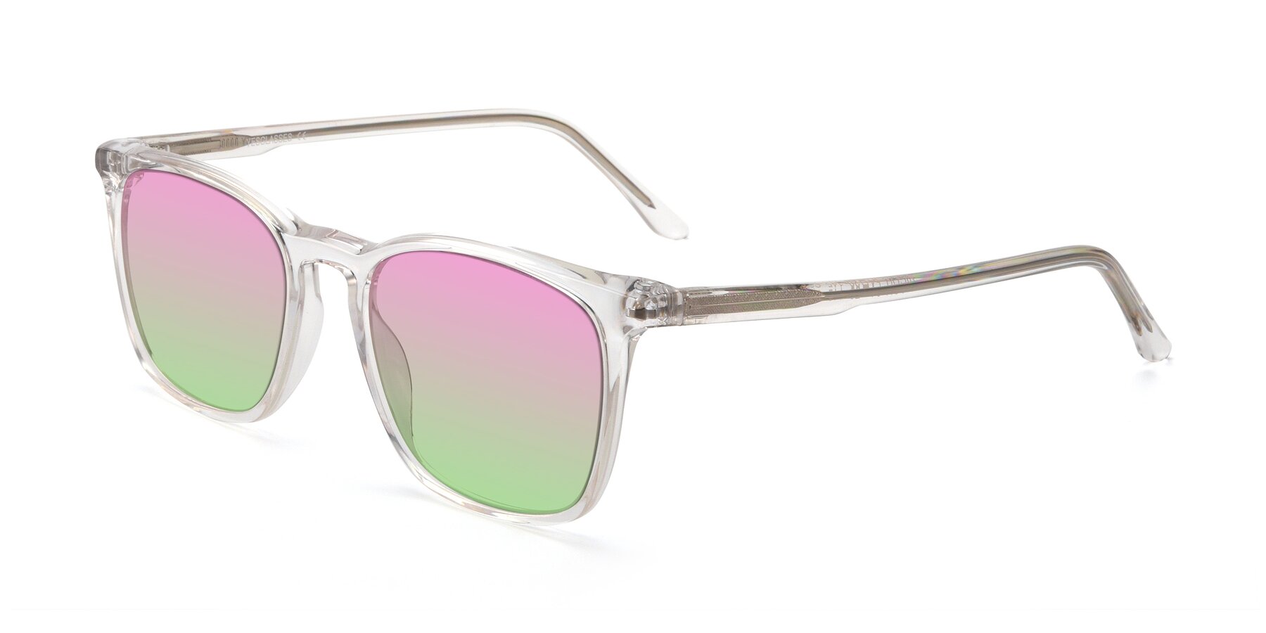 Angle of Vigor in Clear with Pink / Green Gradient Lenses