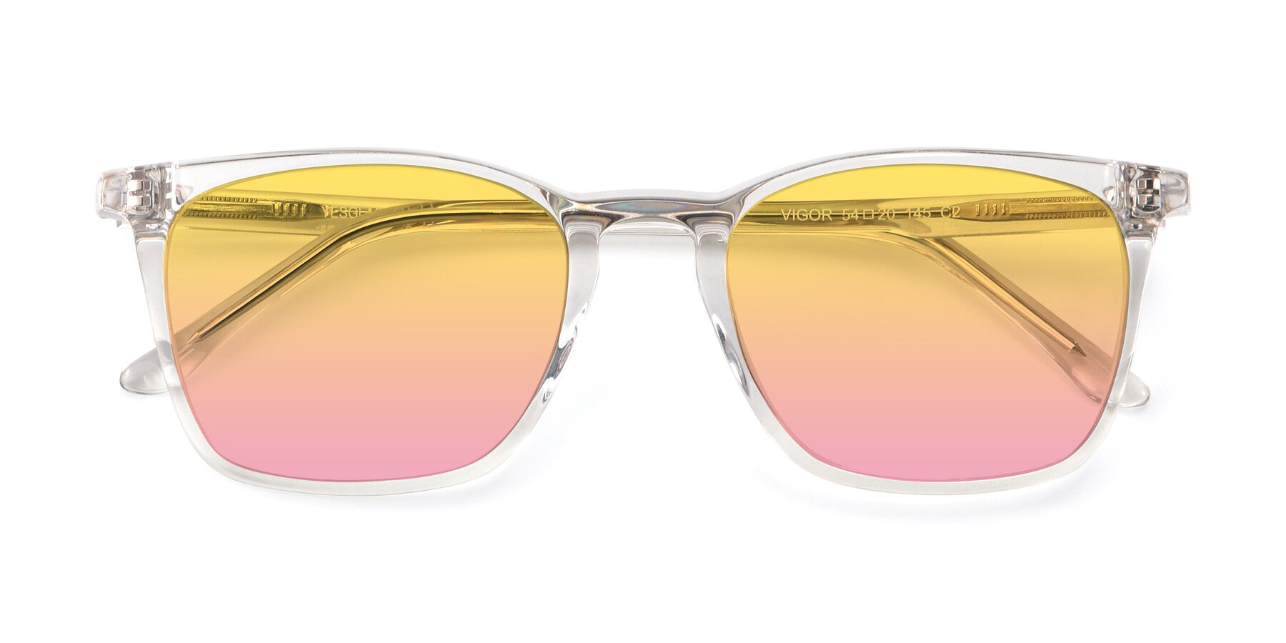 Folded Front of Vigor in Clear with Yellow / Pink Gradient Lenses