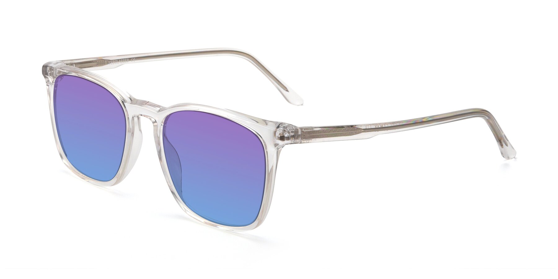 Angle of Vigor in Clear with Purple / Blue Gradient Lenses