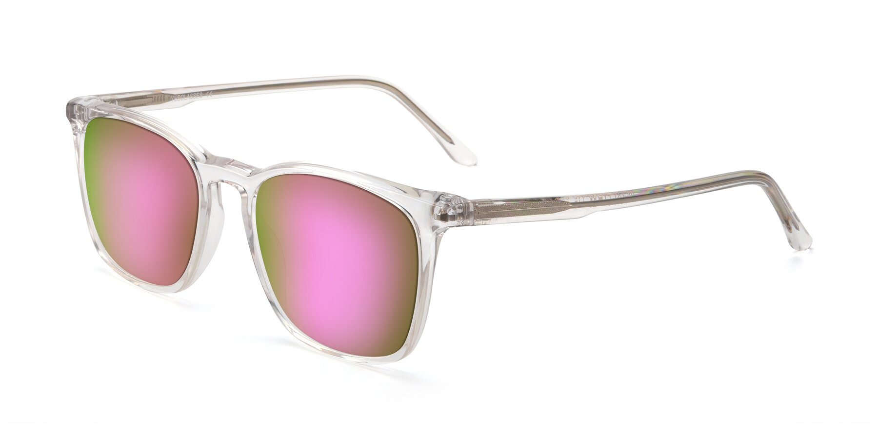 Angle of Vigor in Clear with Pink Mirrored Lenses