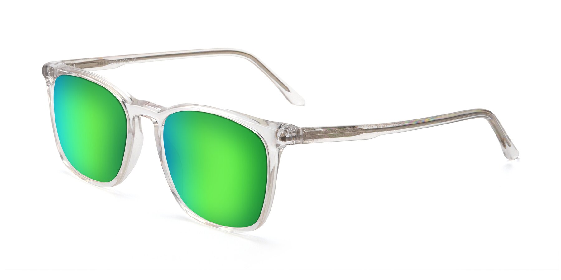 Angle of Vigor in Clear with Green Mirrored Lenses