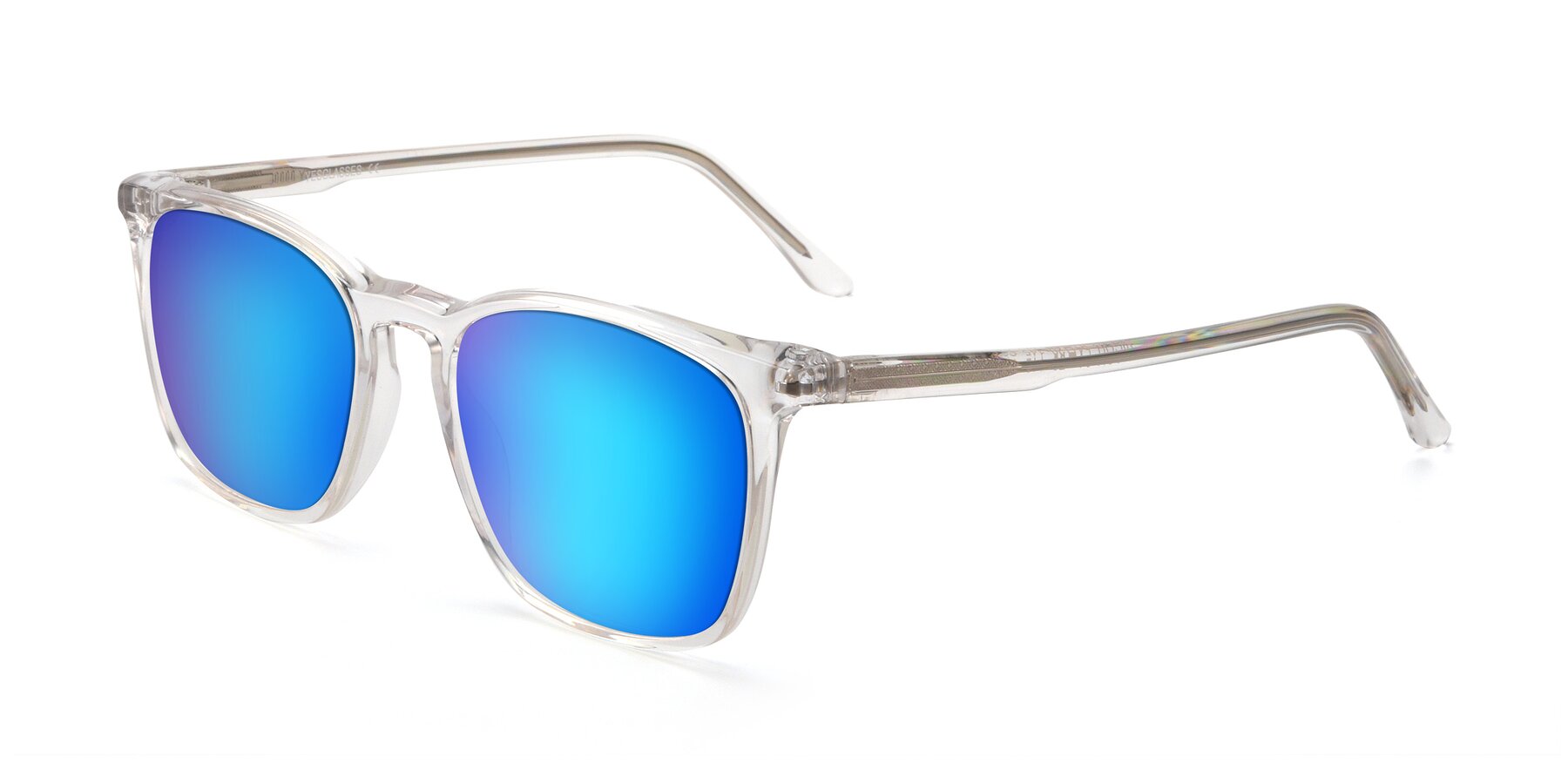 Angle of Vigor in Clear with Blue Mirrored Lenses