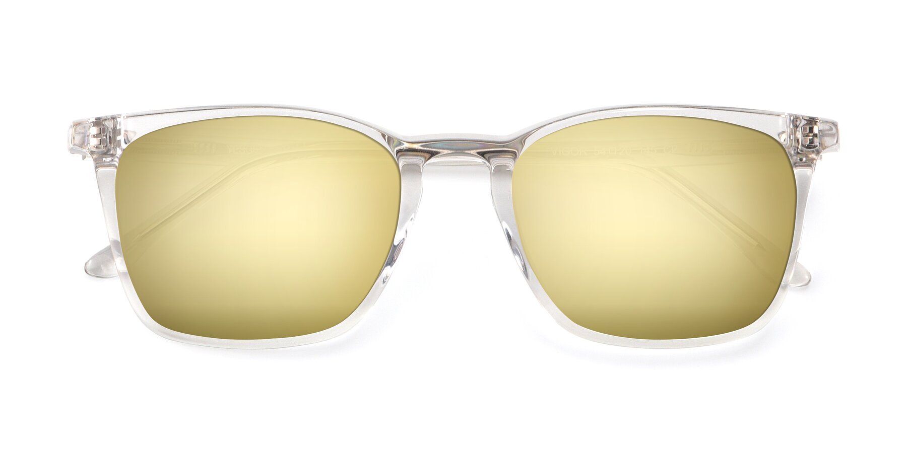 Folded Front of Vigor in Clear with Gold Mirrored Lenses