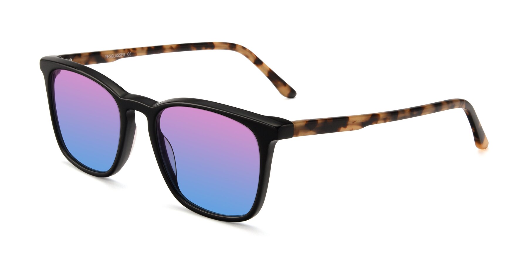 Angle of Vigor in Black-Tortoise with Pink / Blue Gradient Lenses