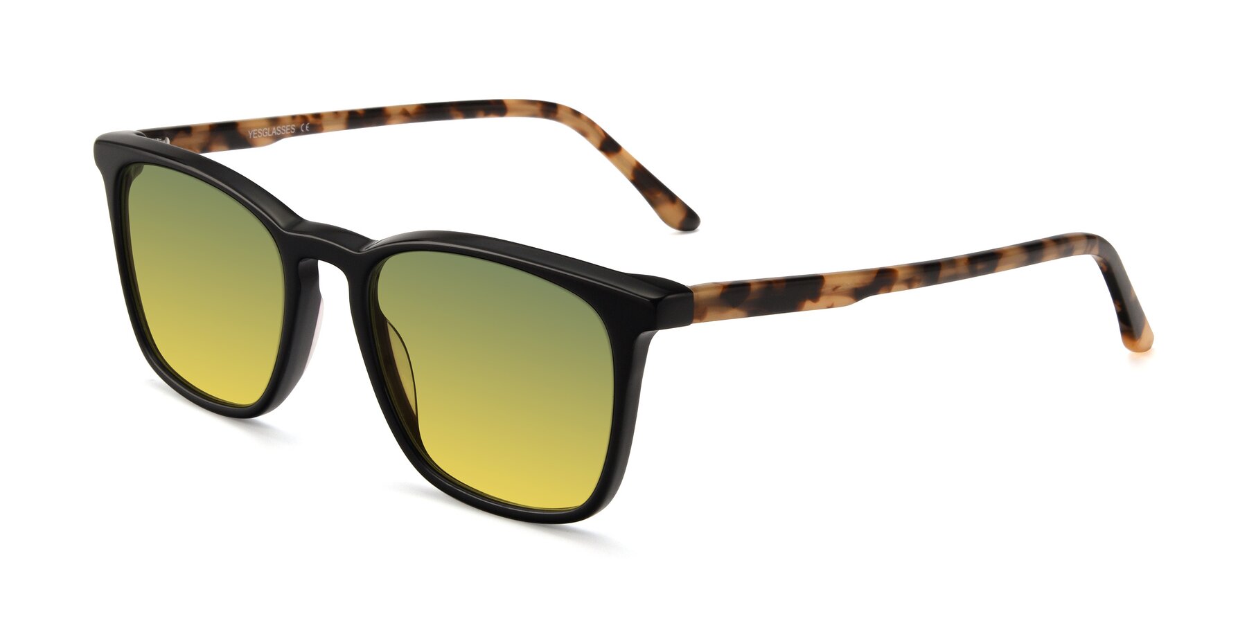 Angle of Vigor in Black-Tortoise with Green / Yellow Gradient Lenses