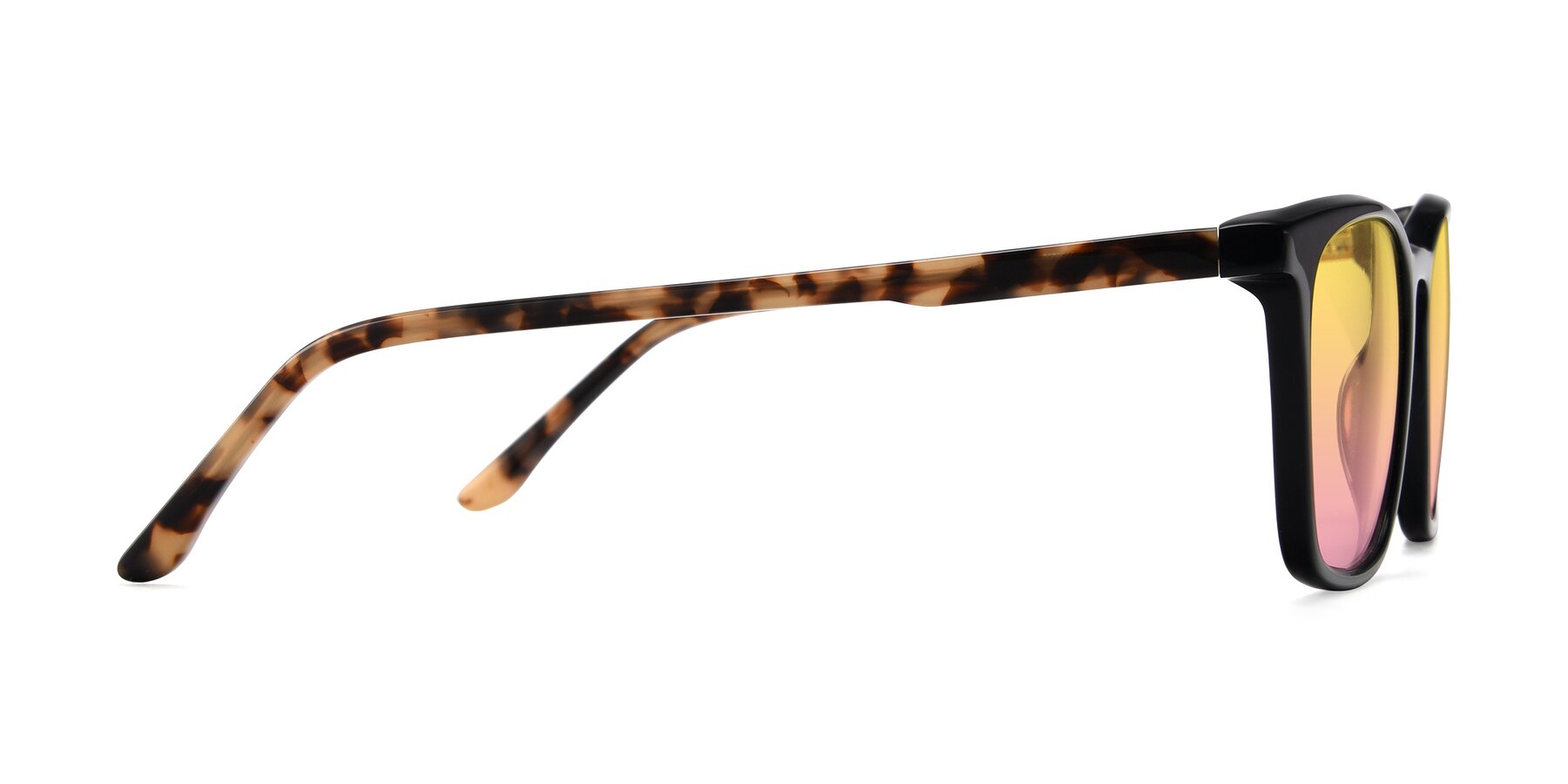 Side of Vigor in Black-Tortoise with Yellow / Pink Gradient Lenses