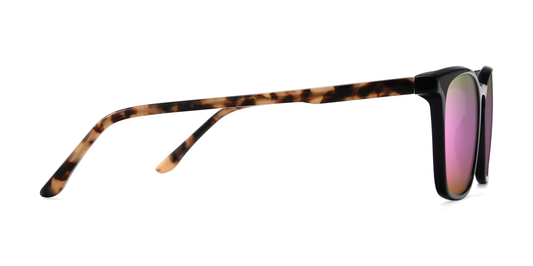 Side of Vigor in Black-Tortoise with Pink Mirrored Lenses
