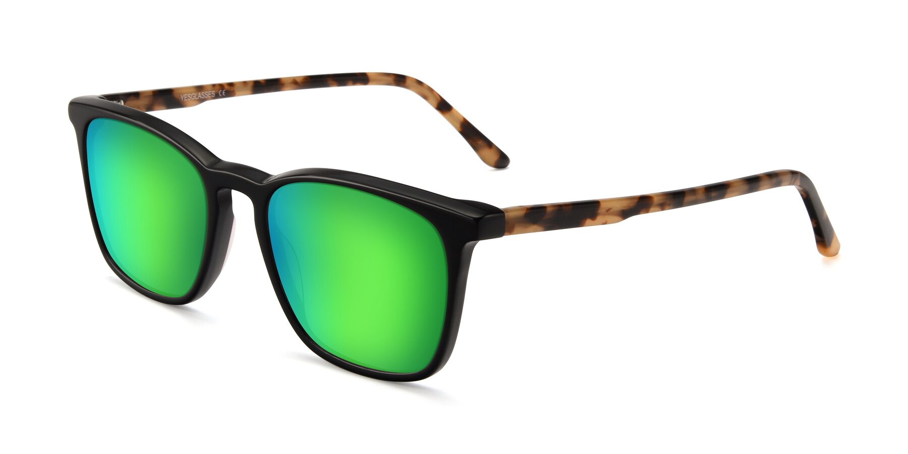 Angle of Vigor in Black-Tortoise with Green Mirrored Lenses