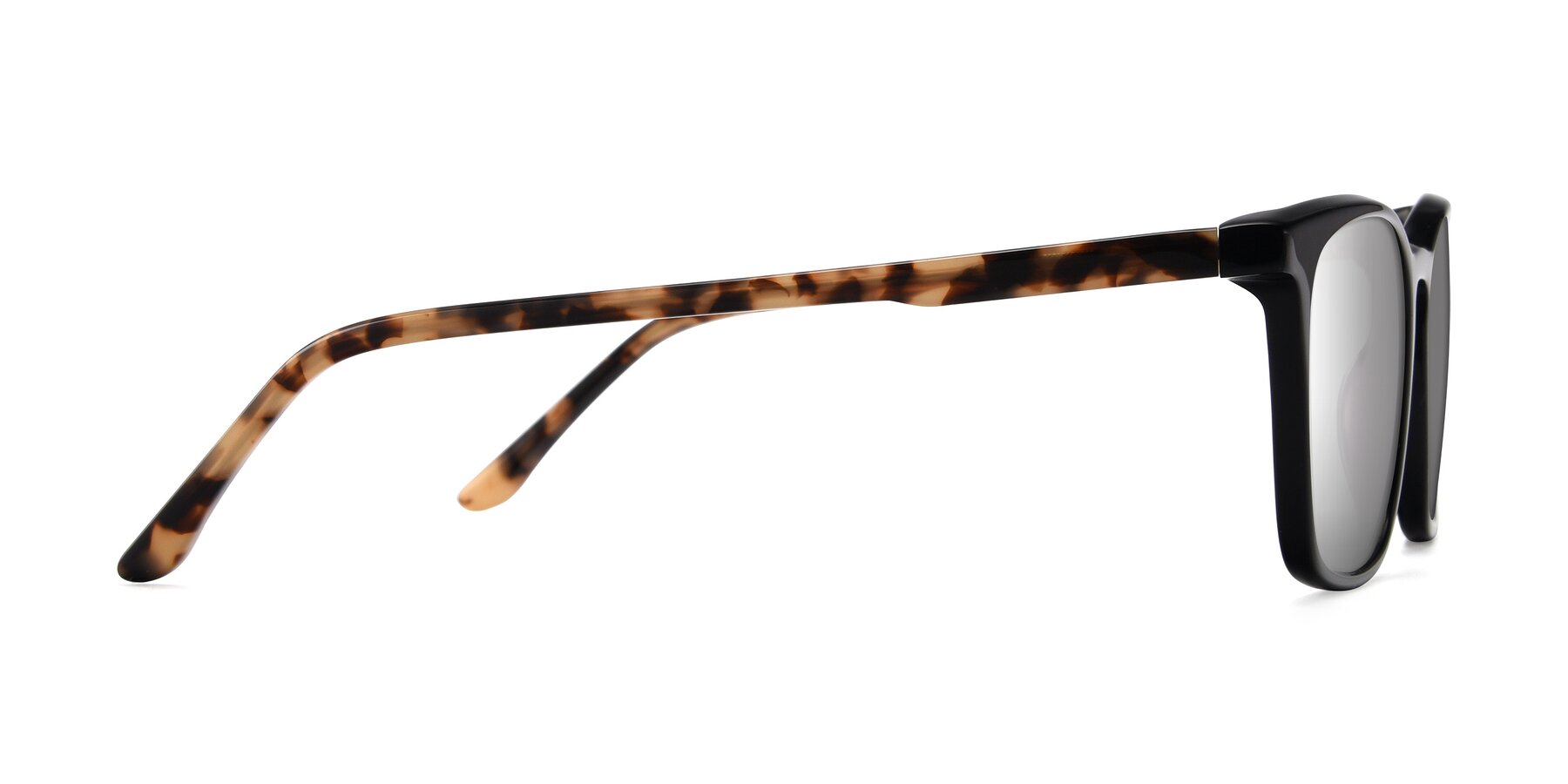 Side of Vigor in Black-Tortoise with Silver Mirrored Lenses